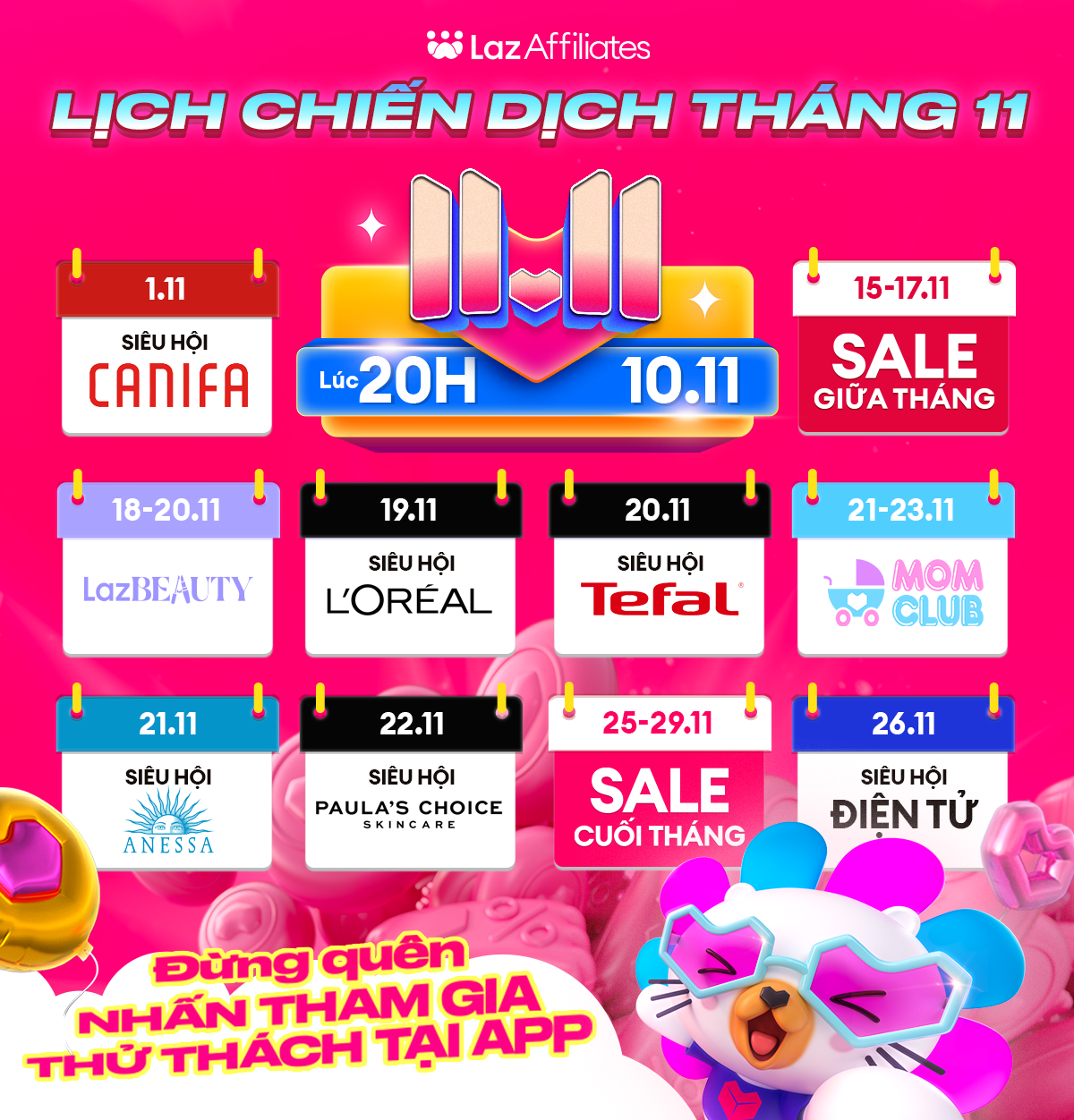 Lịch chiến dịch LazAffiliates
